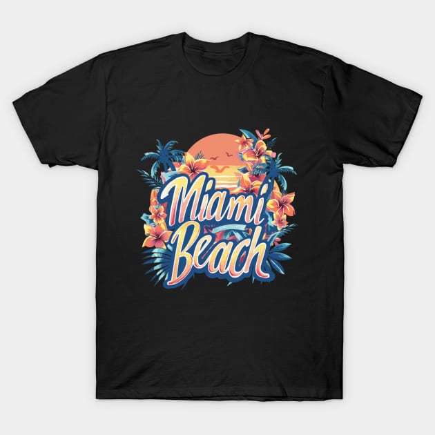 Miami Beach Florida T-Shirt by VelvetRoom